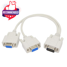 DB9 Y Splitter Cable 9 Pin 1 Male to 2 Female...
