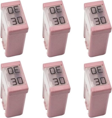 UHANBUT 6PCS 30A 32V Mini Slotted Automotive MCASE Shaped Cartridge Fuse Kit, Mi
