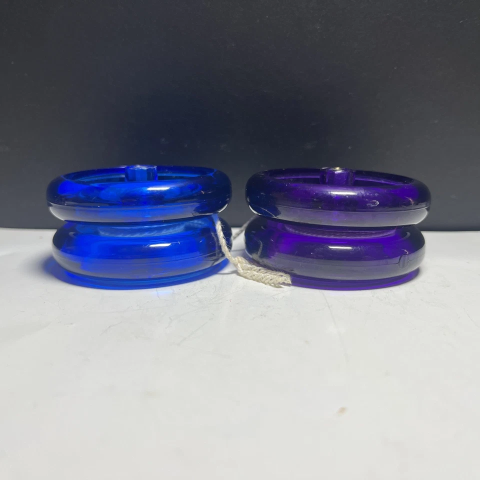 Yo-yo vintage YOMEGA (Power Spin) azul y púrpura. 4895547 Foto 4 de 4