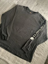 Carhartt XL Original Fit Men long sleeve Logo tee shirt Black Crew Neck 