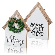 1 Pcs Welcome Home Sign Double Sided Sweet Home Wooden Table Decor Rustic