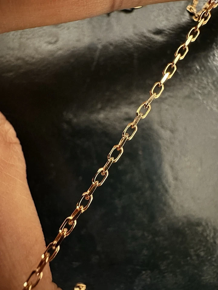 Collar Cadena Belcher Italiano UNOAERRE Vintage Oro Cálido 9K Ovalado 2.12g, 16" Foto 4 de 4