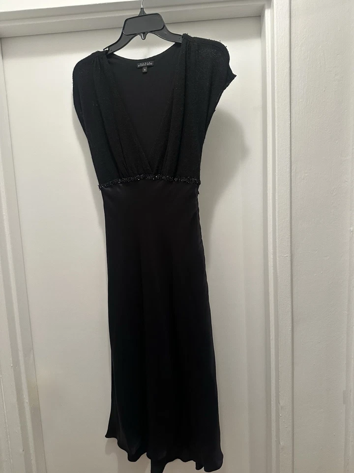 Maxi Vestido Maria Bianca Nero Negro Lana y Seda - Nuevo sin etiquetas Talla S Foto 3 de 4