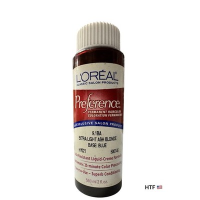 L oreal Preference 9.1 BA Extra Light Ash Blonde Base Blue Hair Color 2oz Loreal