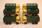 Six (6) Vintage Matchbox Lesney 1966 Dodge Stake Trucks #4 BPW Yellow / Green