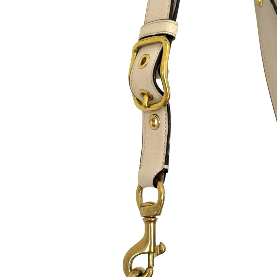 Bolso de Hombro COACH Signature Mediano de Lona, Caqui x Blanco, Cuero Logo Y2K Foto 4 de 4