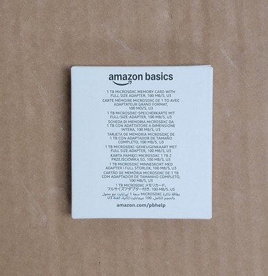 Amazon Basics microSDXC Memory Card 1TB A2 U3 Read Speed up to 100 MB/s NEW