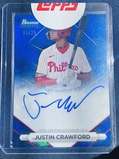 2023 Bowman Sterling Justin Crawford 🔥 Blue Rookie Sealed Auto /25 🔥 Phillies