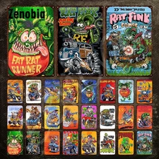Tin Metal Sign RAT FINK Vintage Funny Cartoon Characters Plate 8x12