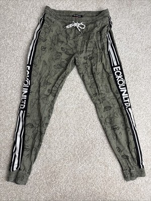 Ecko Unltd. Green Graphic Joggers Sweatpants Drawstring Pockets Size Large