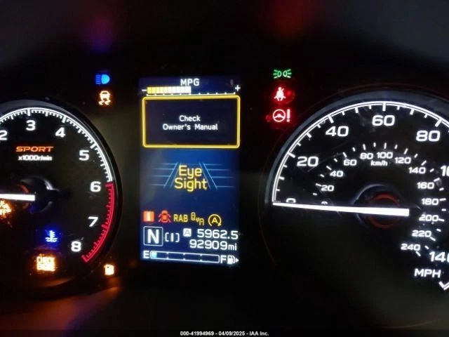 Velocímetro Cluster US Market MPH Pre-choque Sport Se adapta a 19 FORESTER 922289 Foto 2 de 4