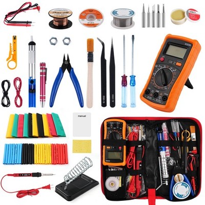 80W Soldering Iron Kit Multimeter Set LCD Digital Welding Iron Repair Tool 110V