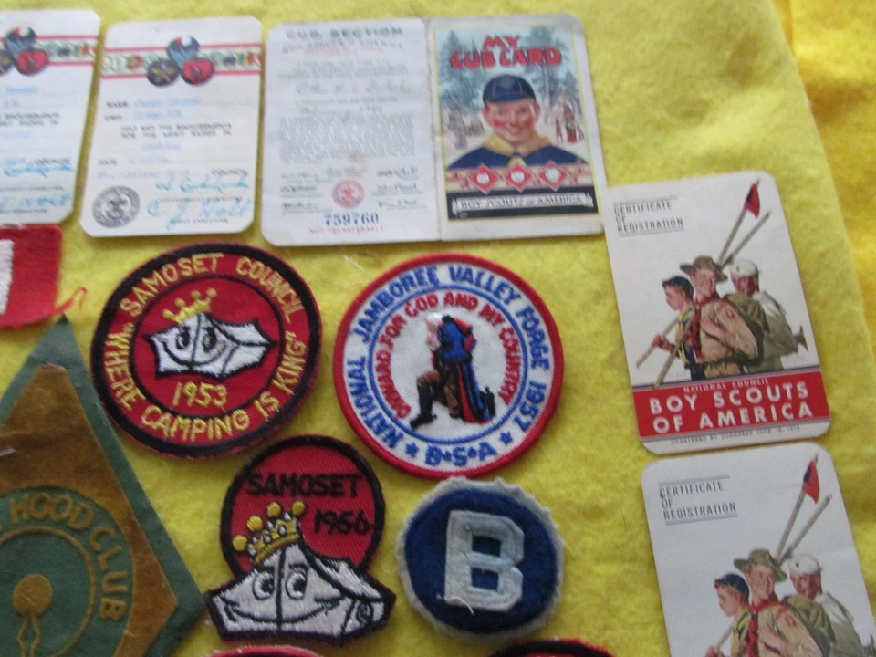 VINTAGE B.S.A. LOTE PARCHES, REG. Y TARJETAS DE CLASE, RIFLE NAT'L, YMCA 1939-1950 Foto 4 de 4