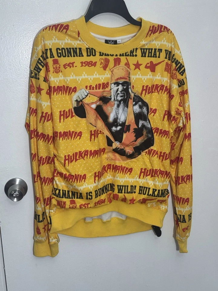 WWE Hulk Hogan Christmas Holiday Ugly Sweater Light Up Size medium - Изображение 2 из 4