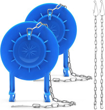 2Pc 2in Toilet Flapper Replacement Kit w Long Chains Universal Tank Seal