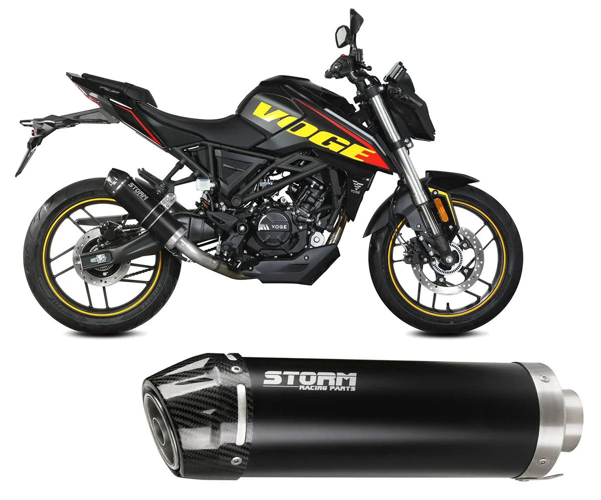 Full System Exhaust GP Storm by Mivv Inox Black Carb VOGE BRIVIDO 125R 2023 2024