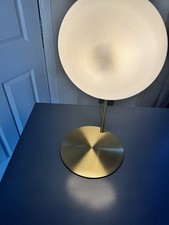 Modern Table Lamp Brass/Gold Metal Base White Globe Shade G9 LED Corded