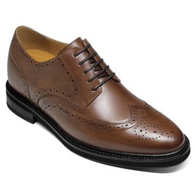 US10 CHAMARIPA 7cm/2.76'' Elevator Shoes Men coffee height Increase dress oxford