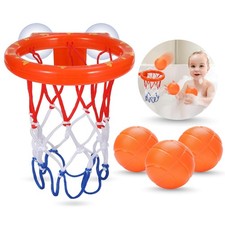 KSABVAIA Bath Toys - Bathtub Basketball Hoop for Kids Toddlers Small, 3 Balls