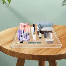 23.62 Inch Clear Large Acrylic Serving Tray Transparent Serving Tray with Handle