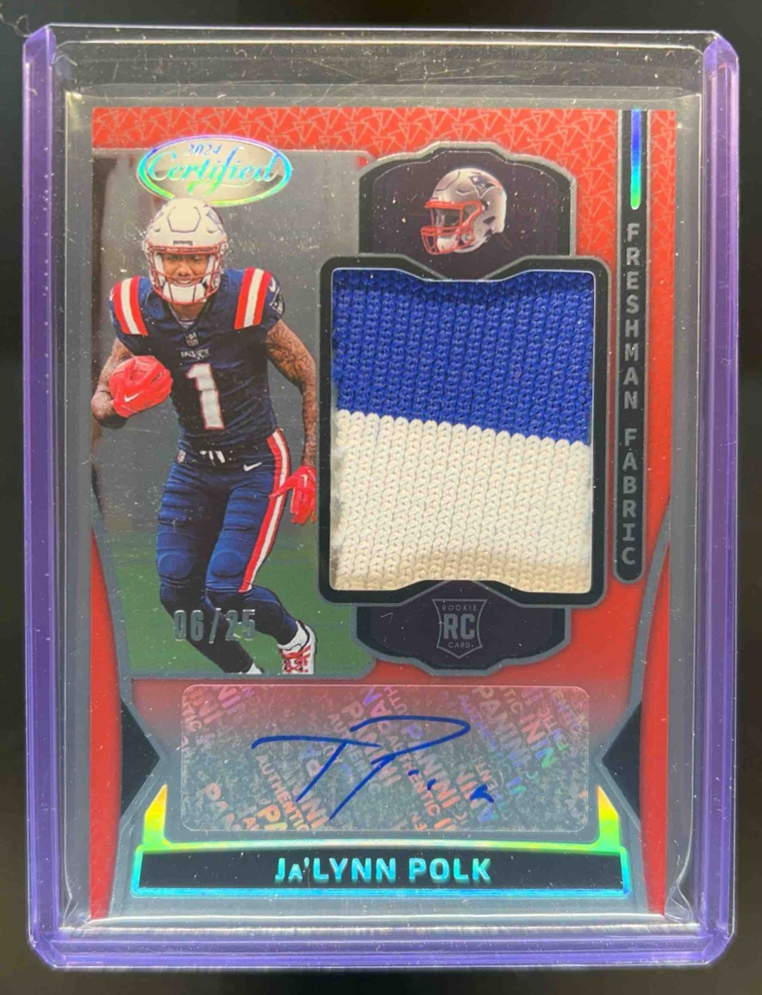 2024 Certified Ja'Lynn Polk Freshman Fabric Mirror Patch Red Etch RC Auto #6/25