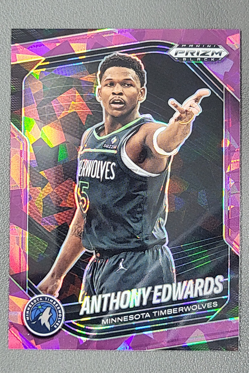 2024-25 Panini Prizm Black Anthony Edwards Purple Ice Prizms /149 #17 Minnesota
