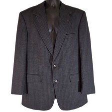 Bill Blass x SK Famous Brands Mens Pinstripe Blazer 100 Wool Two Button 42L