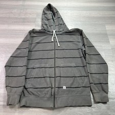 VINTAGE Volcom Hoodie Mens Medium Gray Stripe...