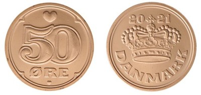 Denmark 50 Ore, 2021, KM #866, Mint