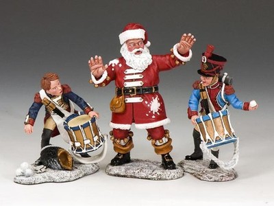 King and Country - XM011-01 - Santa Claus Celebrates with Two Young Drums