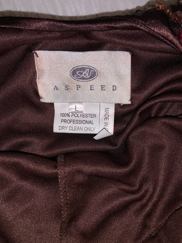Vintage Y2K Aspeed Asymmetrical Coquette Fairy Brown Gown Dress Prom Large - Picture 12 of 17