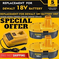 2PACK 18 Volt For DeWalt 18V 7.0Ah Battery or Charger DC9096 DC9099 DC9096-2