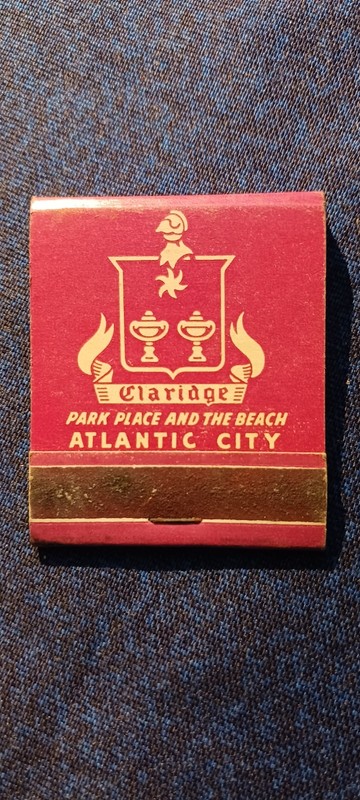 CLARIDGE HOTEL...ATLANTIC CITY NJ...50S  60S OR 70S...UNSTRUCK MATCHBOOK