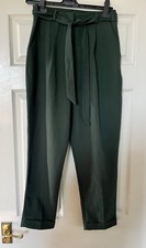 asos green tailored trousers with belt size 10 new no tags workwear smart office