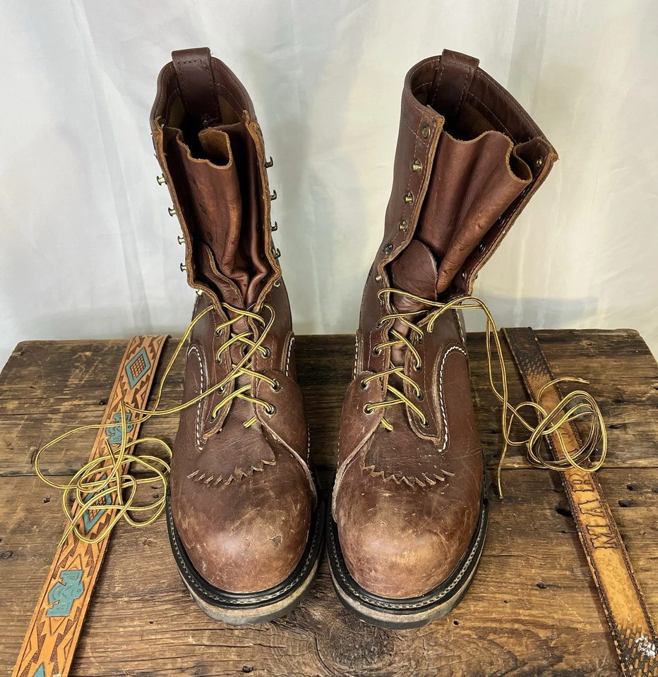 Botas Wesco Talla 12 (D) 10” Marrón Whisky, Motociclista, Lineman Suela Vibram Foto 4 de 4