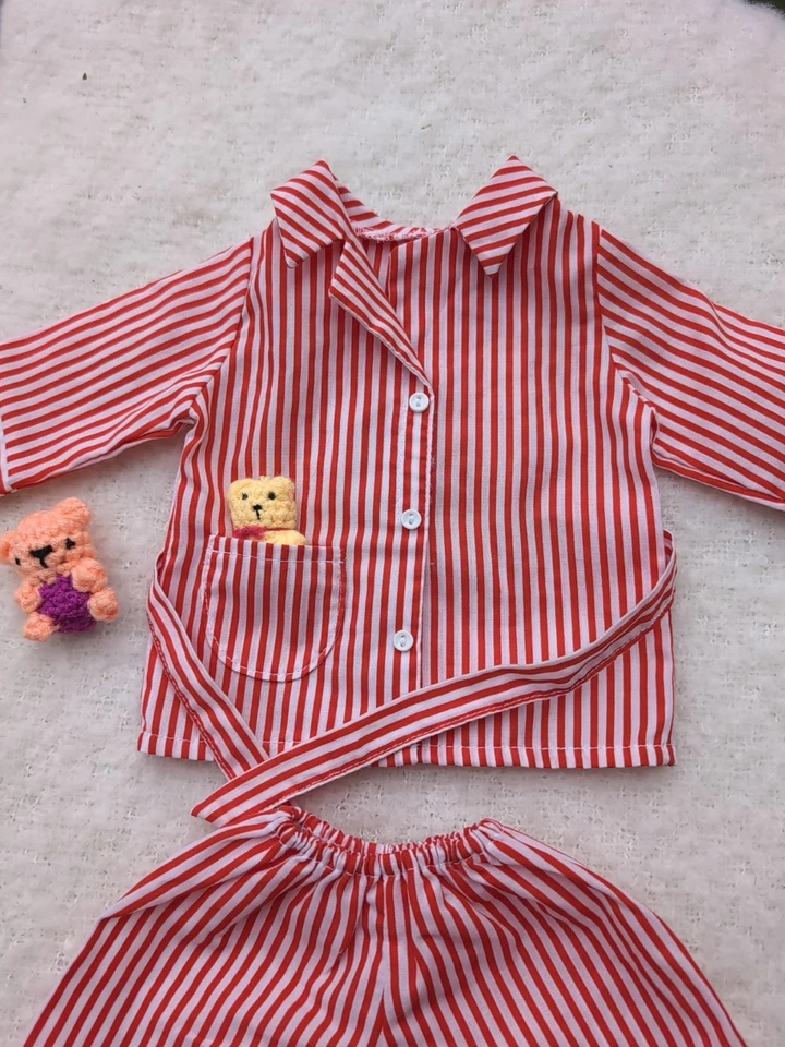 Muñeca American Girl Molly's Pleasant Company pijama a rayas rojo y blanco peluche Foto 2 de 4