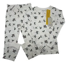NEW Petit Lem Pajama Set Kids Size 6X Organic Cotton Holiday Holly Lounge