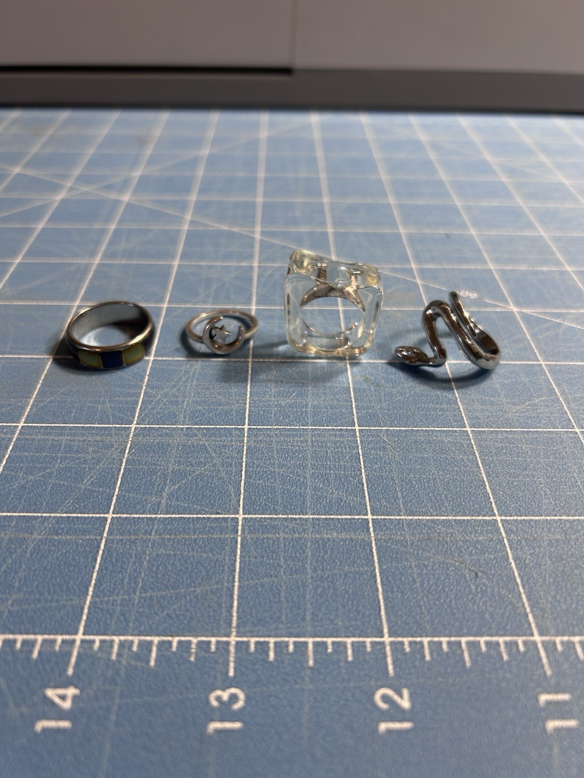 Men Silver And acrylic ring Bundle - image 1