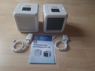 Easy Home 2x Tragbarer Mini-Luftkühler mit LED