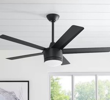 HDC Merwry 52 in. Integrated LED Indoor Matte Black Ceiling Fan