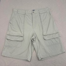 Vintage 1999 GAP Khakis Cargo Shorts Men's W38 Beige Utility Y2K 90s Baggy READ