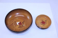 Serving Set with Hand Painted Floral Design 9" Bowl w/ 5 Small Bowls Collectible