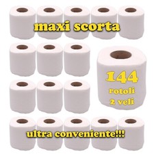 144 Rotoli Carta Igienica Economica 2 Veli Cellulosa Morbida Scorta Casa Lavoro
