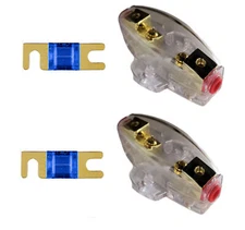 2 IMC Audio 60 Amp Mini ANL and 2 Fuse Fuse holder 4 6 8 Gauge Car Audio Gold