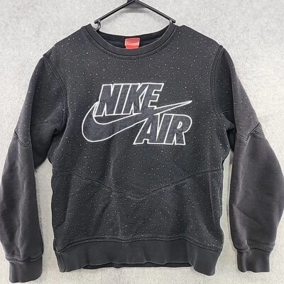 Vintage NIKE Black Crewneck Sweatshirt Men's Size M Red Tag - Space AOP GALAXY - Photo 1/4