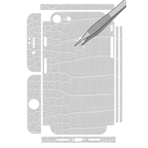 1 x Lederoptik-Folienset für Apple iPhone 7 / 8 / SE 2020 weiß Schutzfolien - Zdjęcie 4 z 5