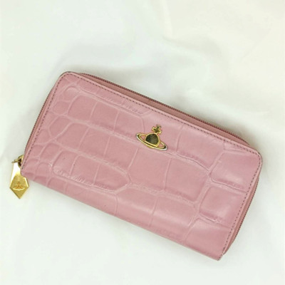 Vivienne Westwood  wallet  Zip-Around Purse crocodile stamping Pink