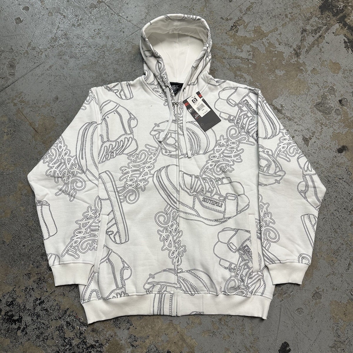 NWT Vintage Y2K Southpole White Shoes AOP Hoodie XXL NEW NWT Vintage Y2K Southpole White Shoes AOP Hoodie XXL NEW