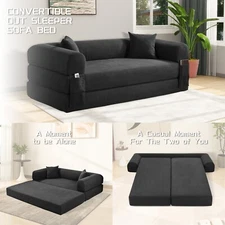 Floor Couch - Compression Sofa - Convertible Floor Sofa Bed - with 2 Pillows