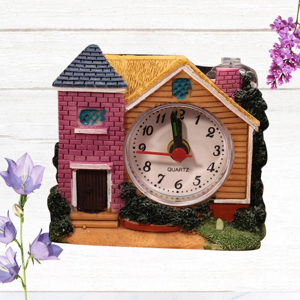 Cartoon Castle Alarm Clock Desktop Digital Wall Clocks Battery Operated